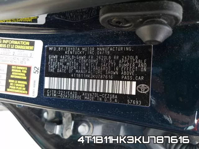 4T1B11HK3KU787616 фото 2