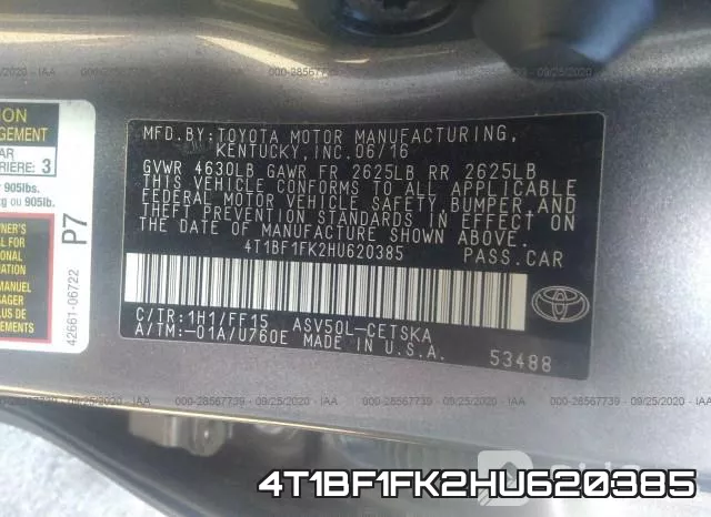 4T1BF1FK2HU620385 фото 10