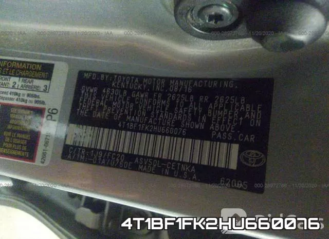 4T1BF1FK2HU660076 фото 10