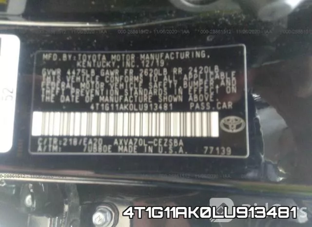 4T1G11AK0LU913481 фото 10