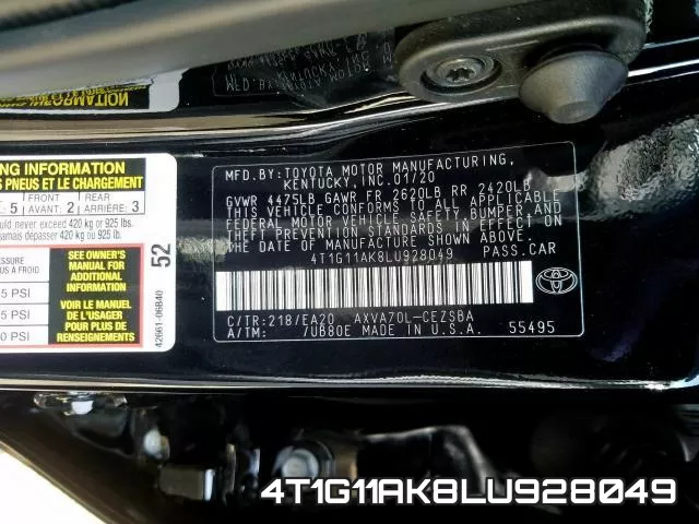 4T1G11AK8LU928049 фото 2