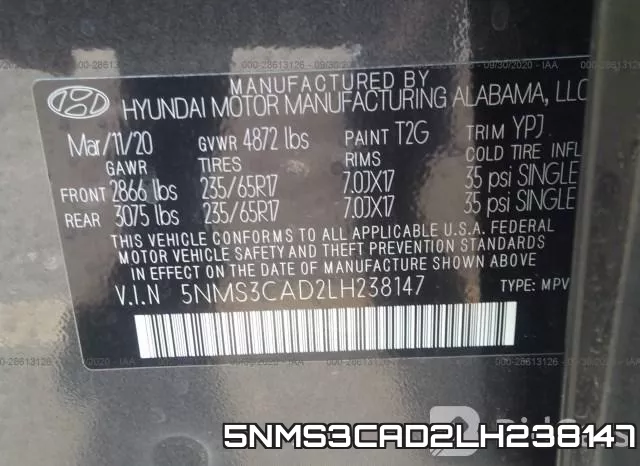 5NMS3CAD2LH238147 фото 9