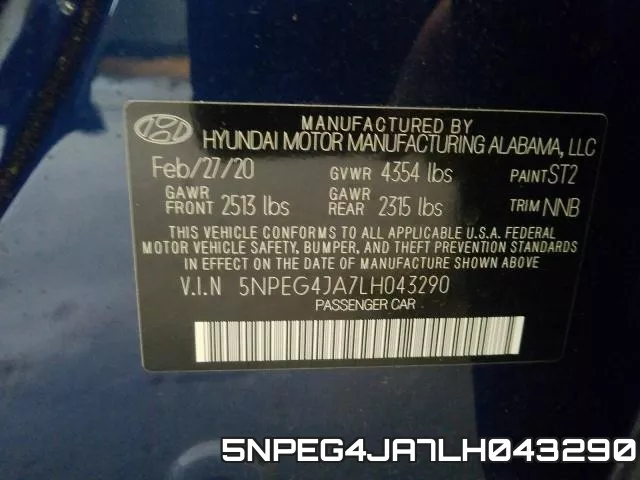 5NPEG4JA7LH043290 фото 2
