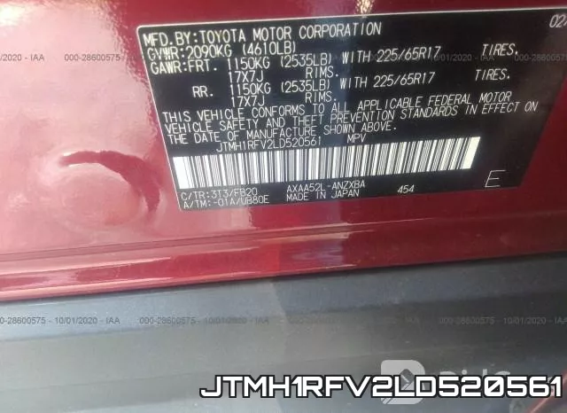 JTMH1RFV2LD520561 фото 9