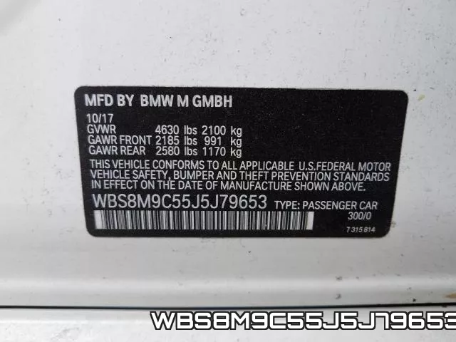 WBS8M9C55J5J79653 фото 2