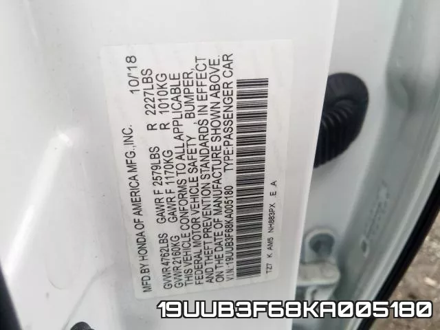 19UUB3F68KA005180 фото 2