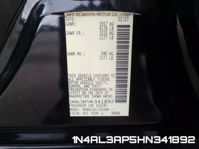 1N4AL3AP5HN341892 фото 2