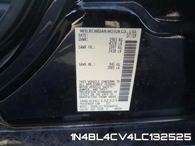 1N4BL4CV4LC132525 фото 2