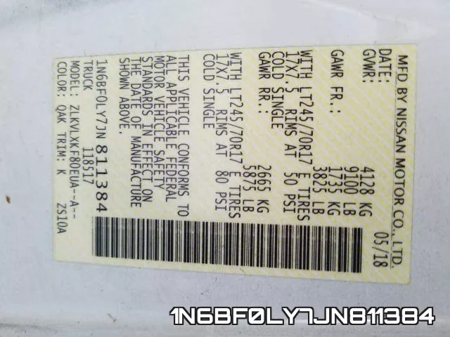1N6BF0LY7JN811384 фото 2