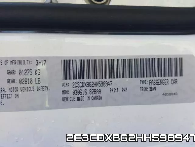 2C3CDXBG2HH598947 фото 2