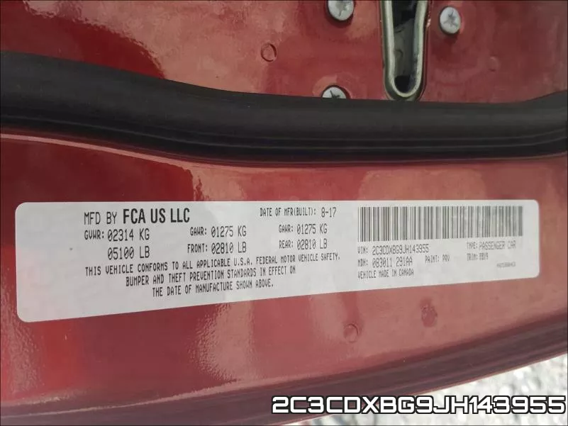 2C3CDXBG9JH143955 фото 2