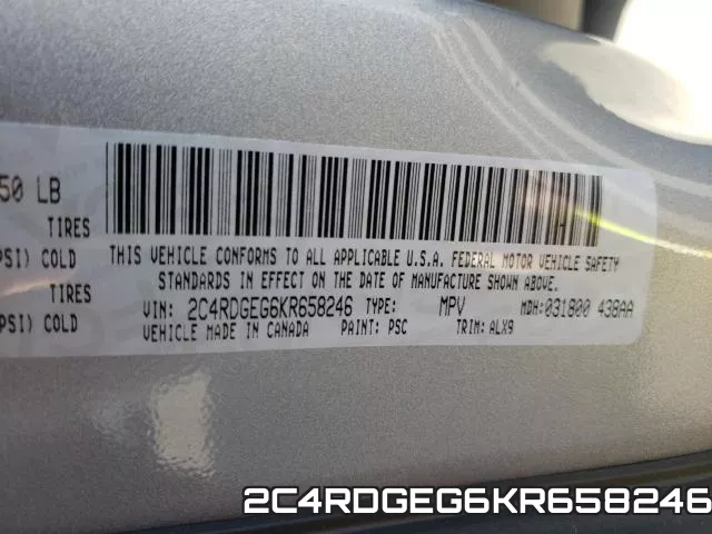 2C4RDGEG6KR658246 фото 2