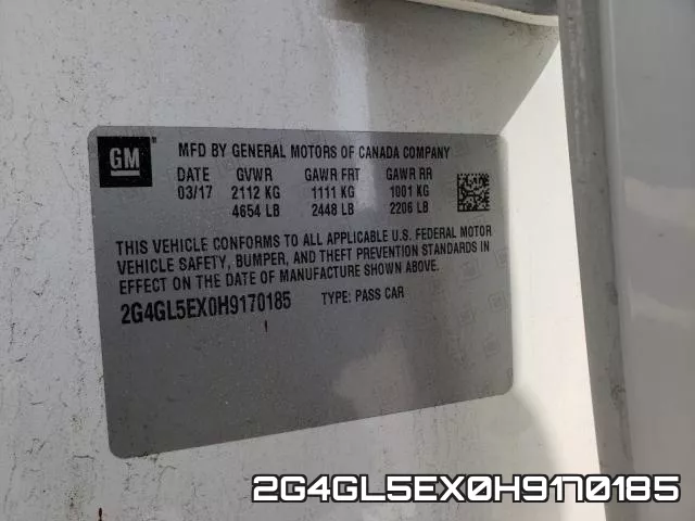 2G4GL5EX0H9170185 фото 2