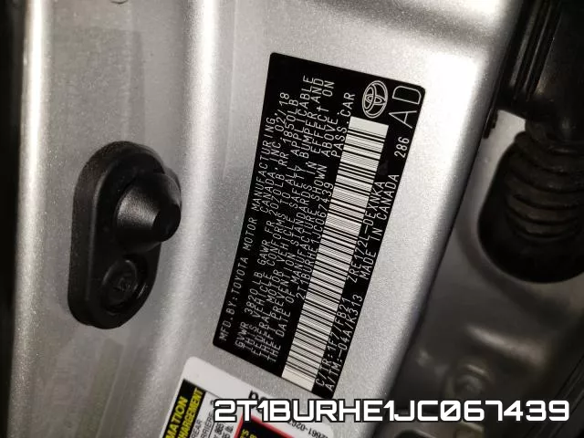 2T1BURHE1JC067439 фото 2