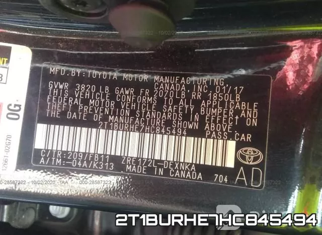 2T1BURHE7HC845494 фото 10