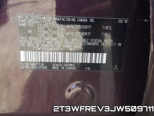 2T3WFREV3JW509711 фото 2