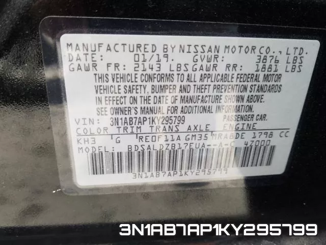 3N1AB7AP1KY295799 фото 2