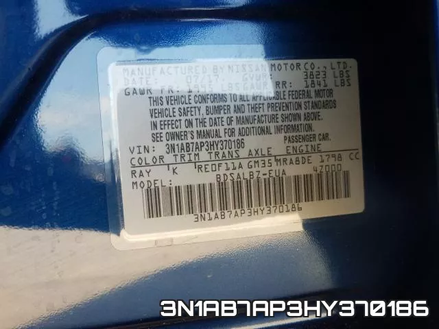 3N1AB7AP3HY370186 фото 2