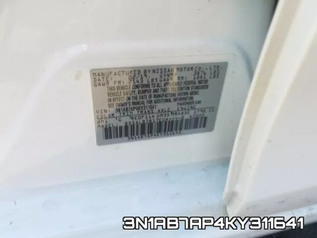 3N1AB7AP4KY311641 фото 2