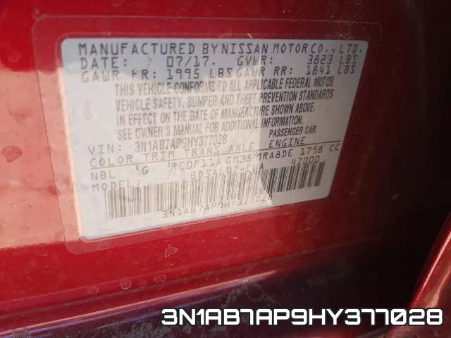 3N1AB7AP9HY377028 фото 2