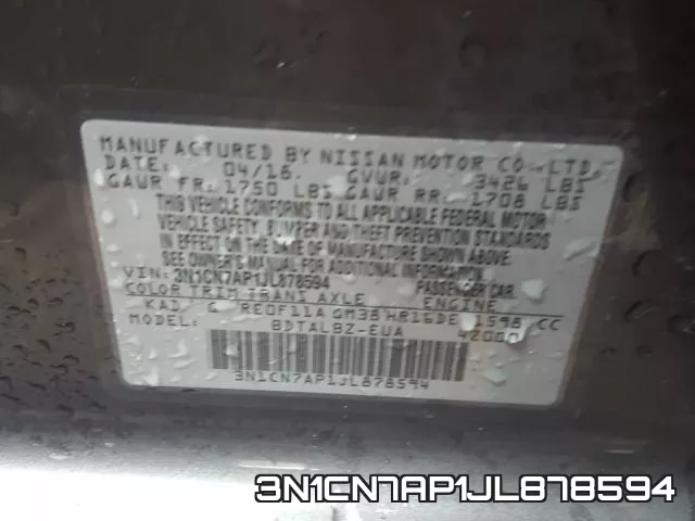 3N1CN7AP1JL878594 фото 2