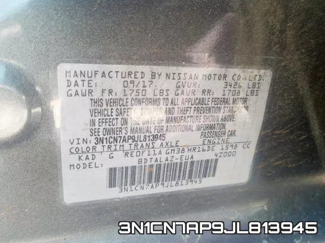 3N1CN7AP9JL813945 фото 2