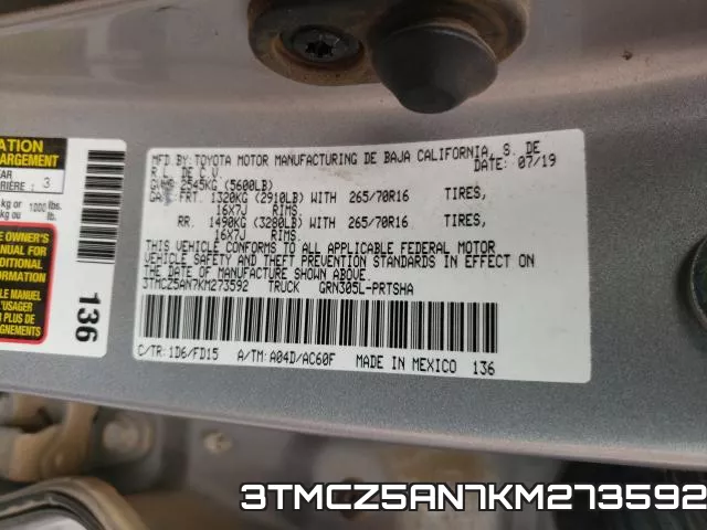 3TMCZ5AN7KM273592 фото 2