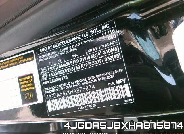 4JGDA5JBXHA875874 фото 10