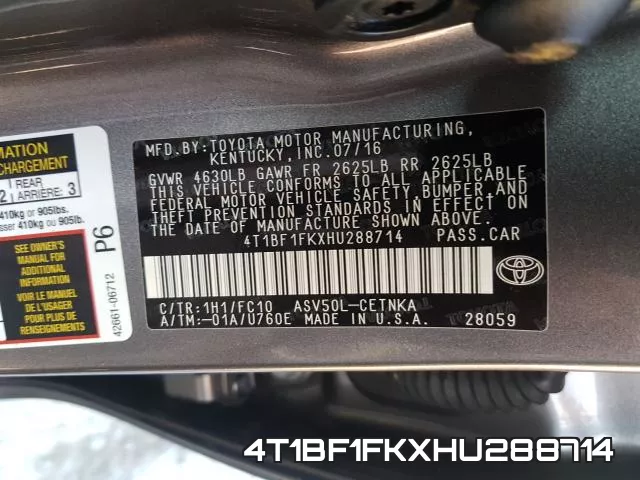 4T1BF1FKXHU288714 фото 2