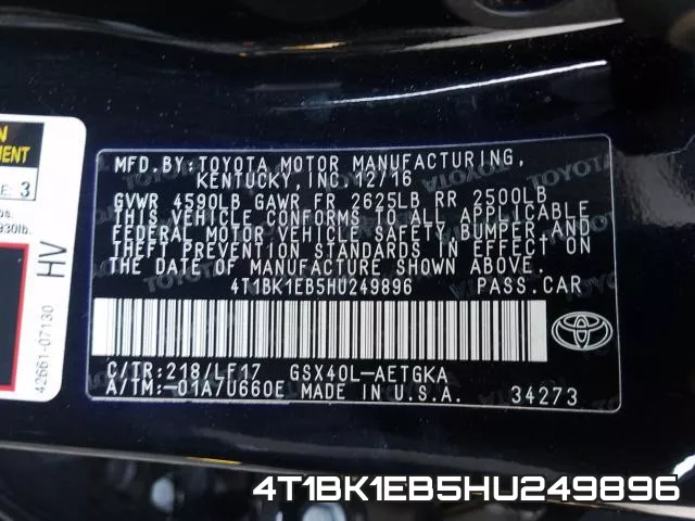 4T1BK1EB5HU249896 фото 2