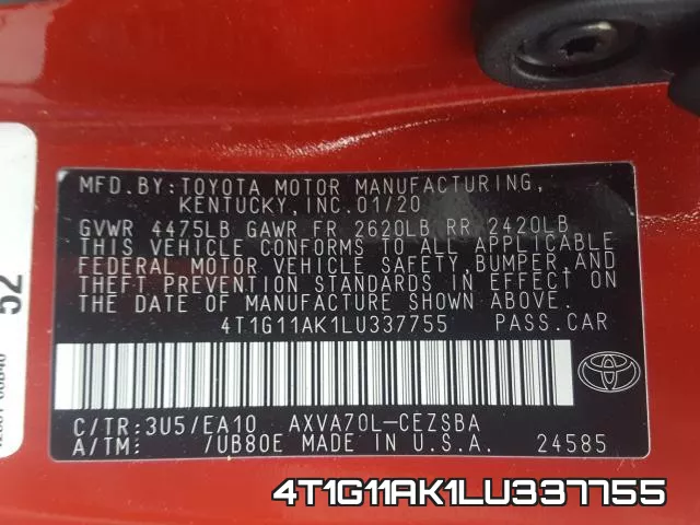 4T1G11AK1LU337755 фото 2