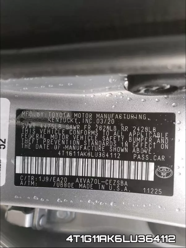 4T1G11AK6LU364112 фото 2