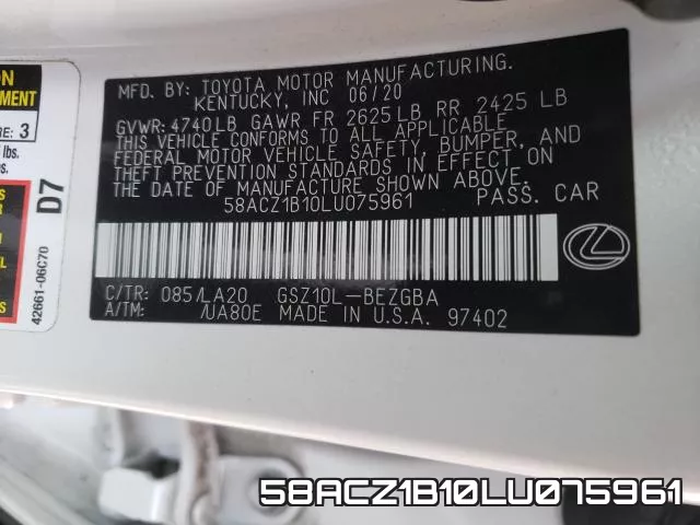 58ACZ1B10LU075961 фото 2