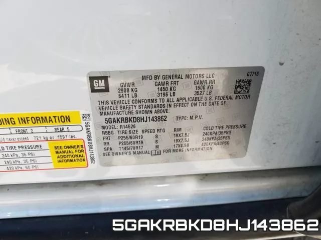5GAKRBKD8HJ143862 фото 2