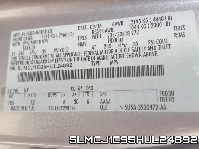 5LMCJ1C95HUL24892 фото 2