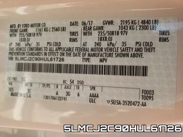 5LMCJ2C90HUL61726 фото 2