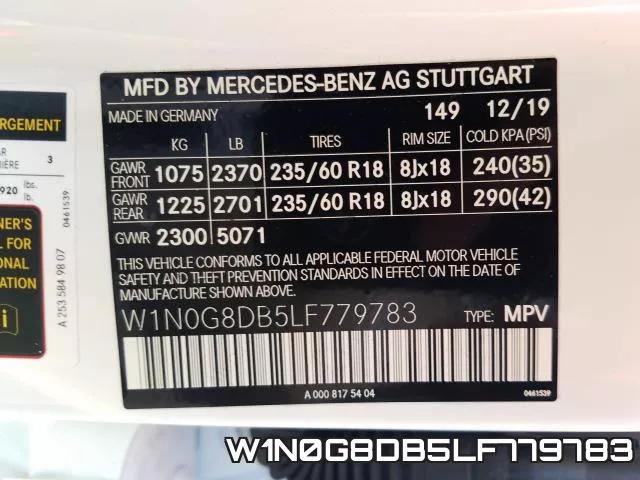 W1N0G8DB5LF779783 фото 2