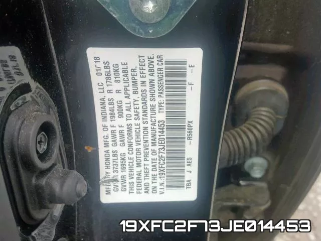 19XFC2F73JE014453 фото 2