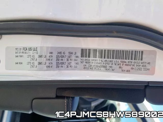 1C4PJMCS8HW589002 фото 2