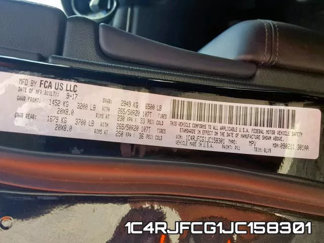 1C4RJFCG1JC158301 фото 2