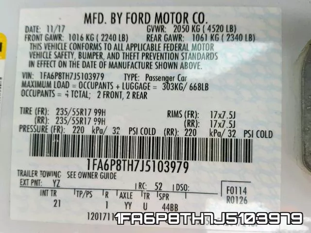 1FA6P8TH7J5103979 фото 2