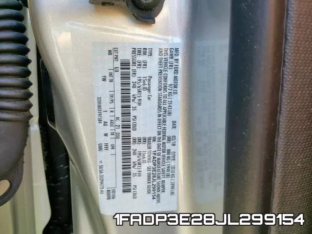 1FADP3E28JL299154 фото 2