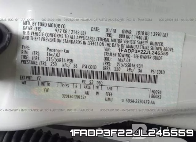 1FADP3F22JL246559 фото 10