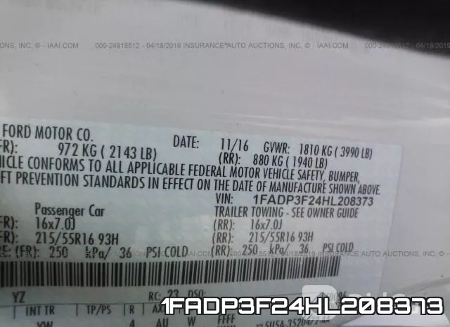 1FADP3F24HL208373 фото 10