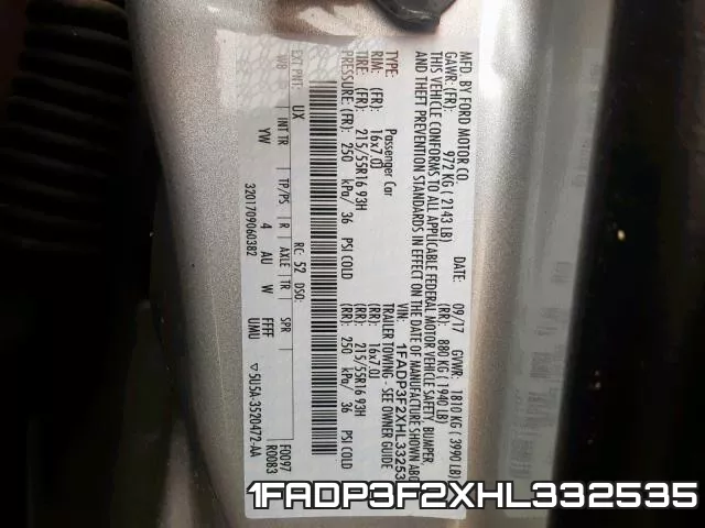 1FADP3F2XHL332535 фото 2