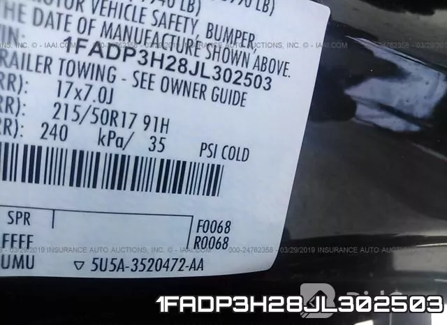 1FADP3H28JL302503 фото 10