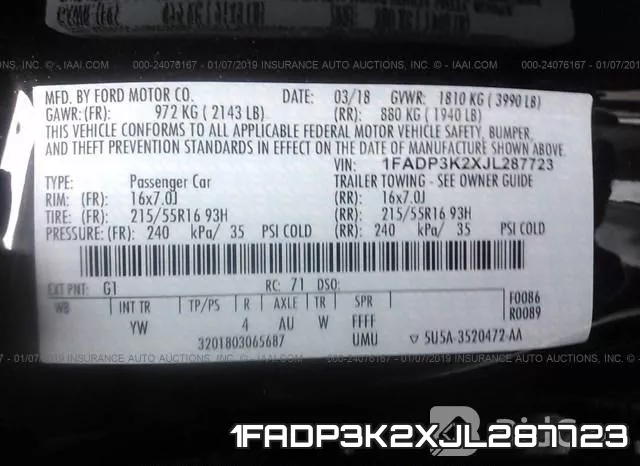 1FADP3K2XJL287723 фото 10