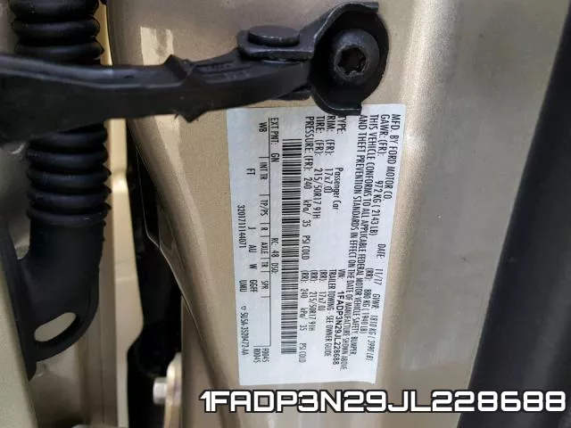 1FADP3N29JL228688 фото 2