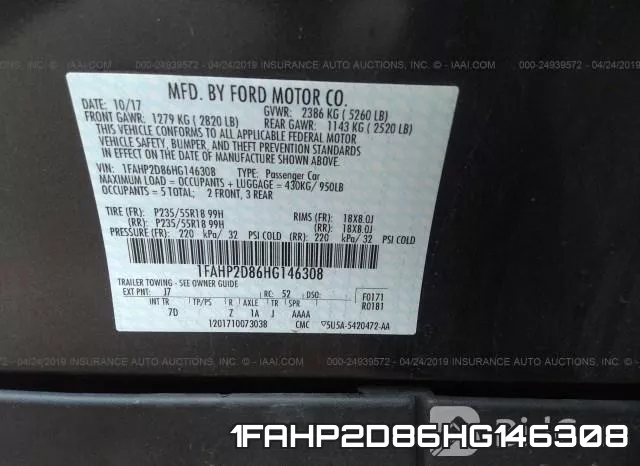 1FAHP2D86HG146308 фото 10