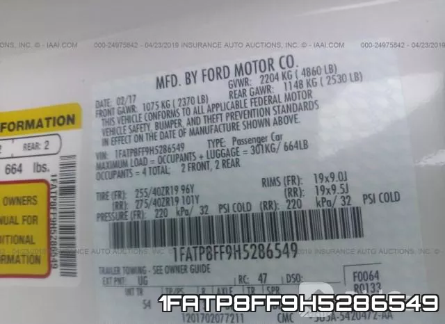 1FATP8FF9H5286549 фото 10